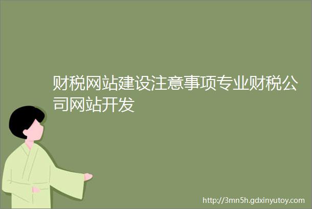 财税网站建设注意事项专业财税公司网站开发